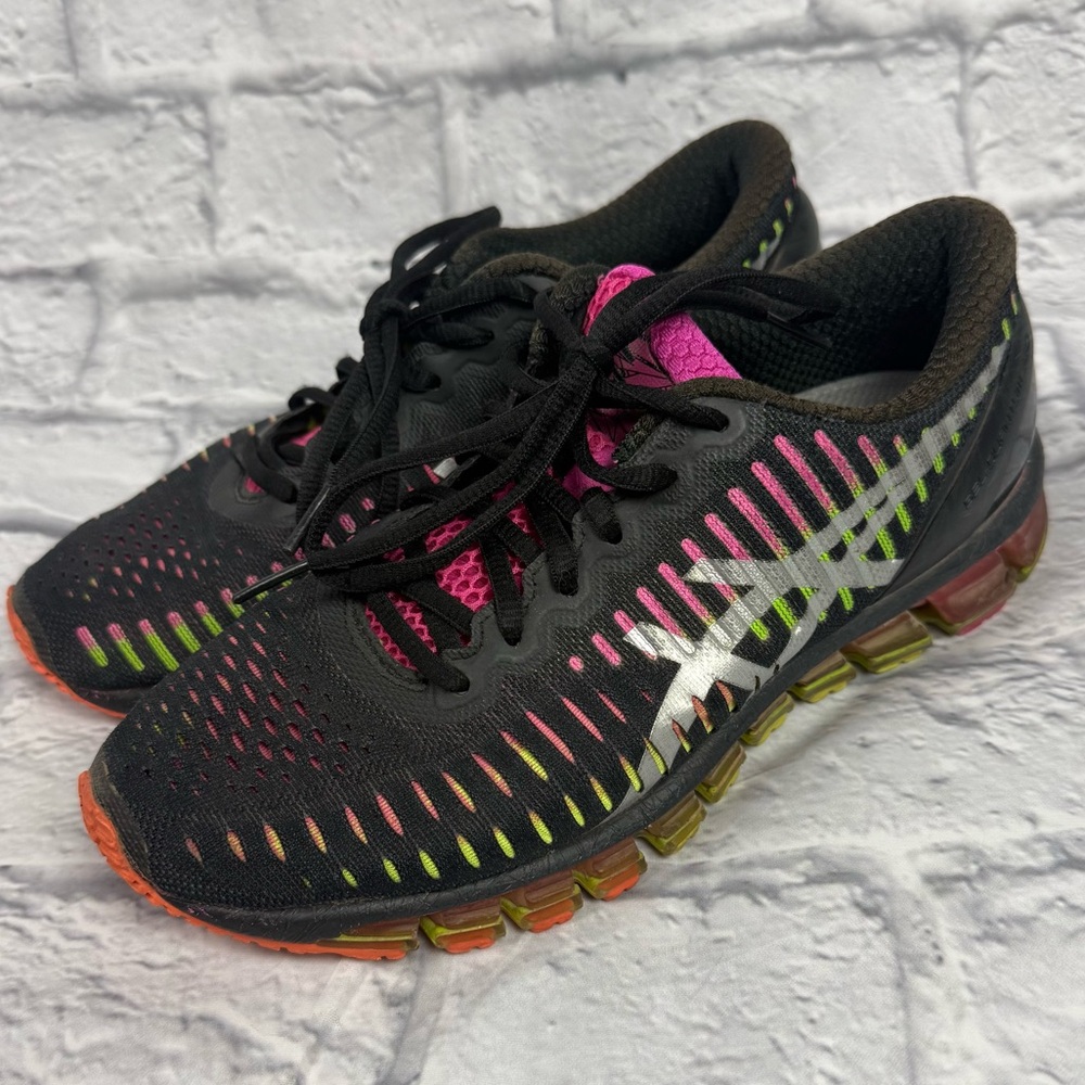 ASICS GEL-Quantum 360 Running Shoes Black Pink Neon Women’s Athletic Sneakers